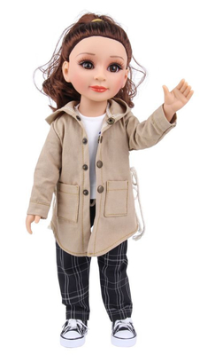 18인치 미국 소녀 인형 OEM 오리지널 디자인 다른 의상 스타일 케이스 쇼