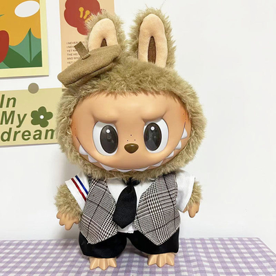 2025 신디자인 15cm 인형 천 스웨터 장난감 천 다채로운 슈트 세트 라부부 만화 드레스